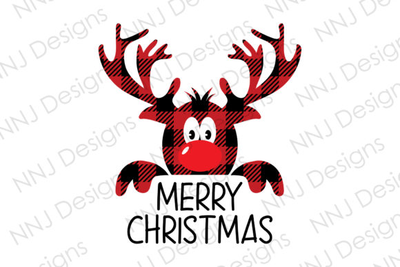 Buffalo Plaid Reindeer: A Festive Embroidery Design