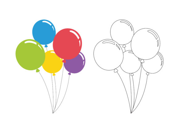 Christmas Balloons Fill Outline Icon: A Versatile Graphics Asset