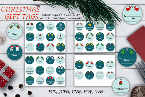 Christmas Blue Gift Tags: A Versatile Graphics Asset