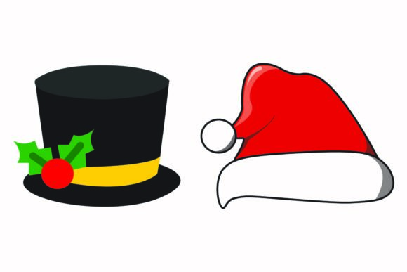 Christmas Cap Santa Costume Illustration: A Festive Graphics Asset