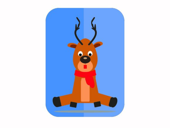 Christmas Deer Card Blue: A Festive Graphics and Illustrations Asset