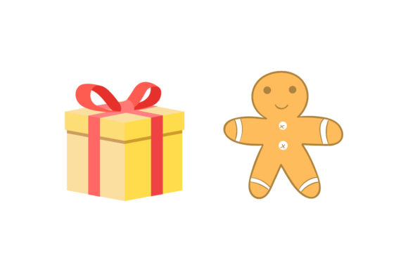 Christmas Gift Cookies Set Vector for Crafters and Graphics