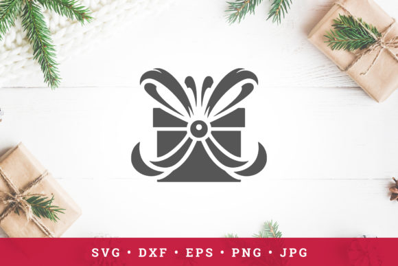 Christmas Gift with Big Bow Icon: A Festive Graphics Addition