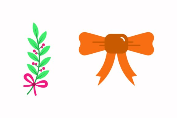 Christmas Holly Berries Ribbon Vector for Graphics & Illustrations