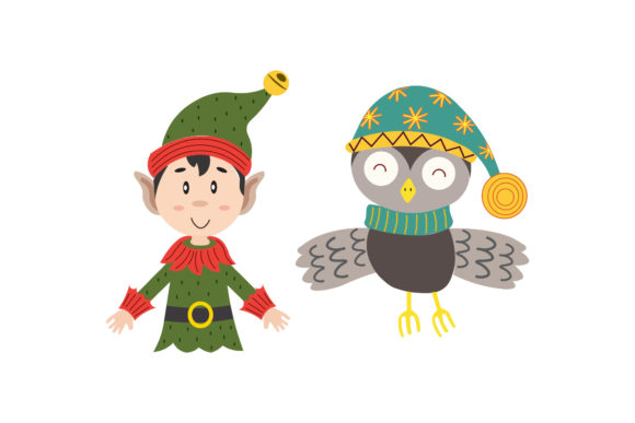 Christmas Peter Pan Owl Set: A Versatile Graphics and Illustrations Asset
