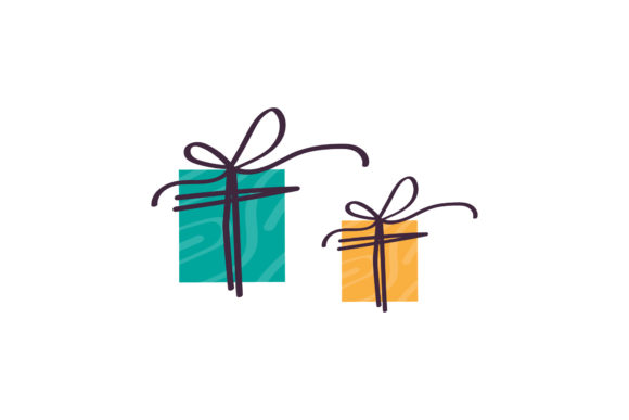 Christmas Present Illustration Asset for Festive Branding