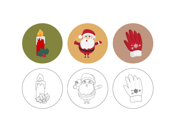 Christmas Santa Fill Outline Bundle: Perfect for Creative Graphics