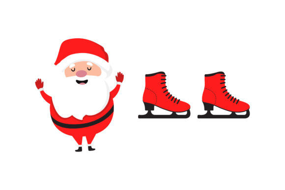 Christmas Santa Ice Skating Vector Set Review