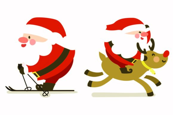 Christmas Santa Scooter Deer Vectors: A Festive Graphics Gem