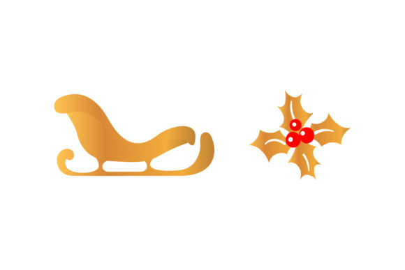 Christmas Santa Sled Mistletoe Set: Perfect for Holiday Graphics