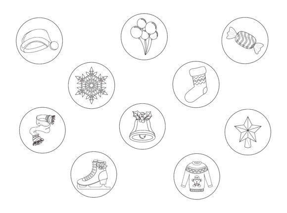 Christmas Snowflake Outline Icon Bundle: Perfect for Creative Graphics