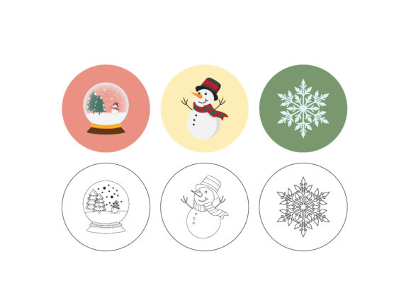 Christmas Snowman Fill Outline Bundle: A Versatile Graphics Tool