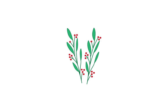 Christmas Vector Mistletoe Cute Design for Graphics and Illustrations